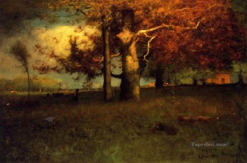 George Inness Painting - Early Autumn Montclair Tonalist George Inness